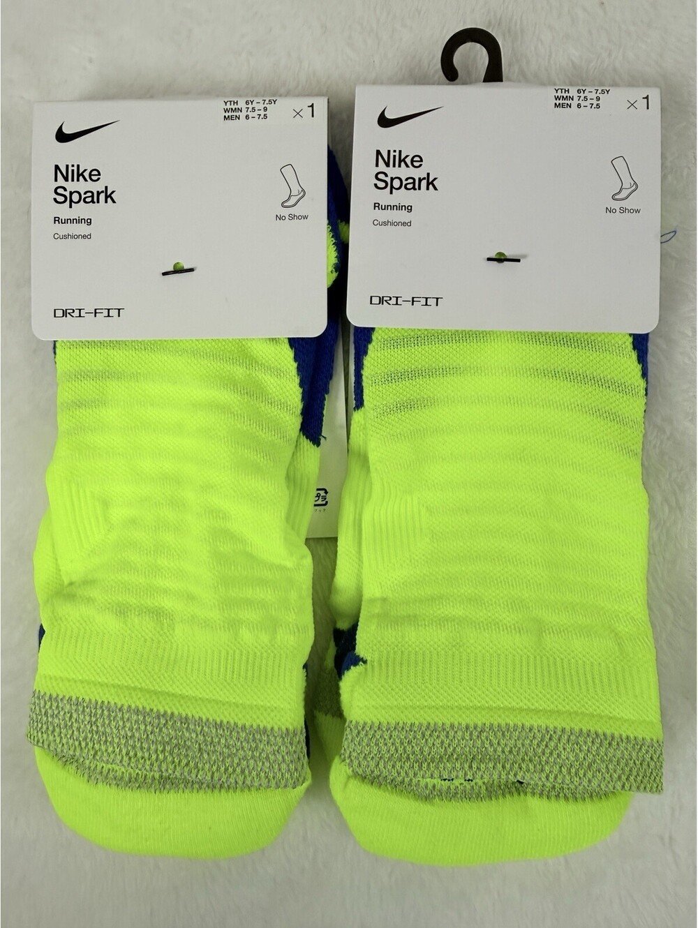 Nike Spark Running Socks No Show Cushioned Men 6-7.5 Women 7.5-9 Medium New